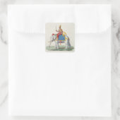 Indra oder Devendra, von 'L'Inde francaise..', eng Quadratischer Aufkleber (Tasche)