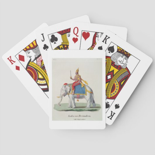 Indra oder Devendra, von 'L'Inde francaise..', eng Spielkarten (Rückseite)
