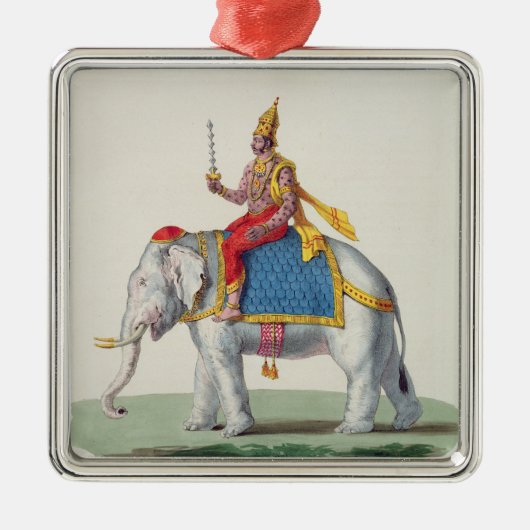 INDRA oder Devendra, von "L'Inde francaise…", Silbernes Ornament (Vorne)
