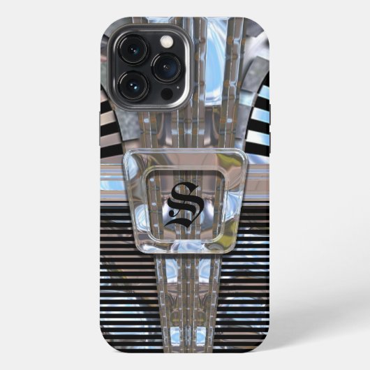 Indulgence Art Deco Monogramm iPhone Hülle (Rückseite)