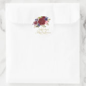 Indulgent Burgundy Royal Blue Pink Roses Wedding Runder Aufkleber (Tasche)