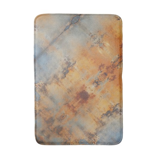 Industrial Abstrakt Terra Cotta Blue Gray Badematte (Vorderseite Vertikal)