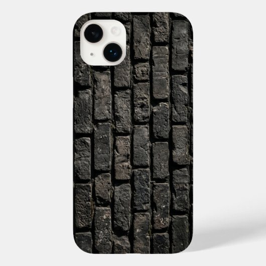 Industrial Black Brick Wall Texture iPhone Case (Rückseite)