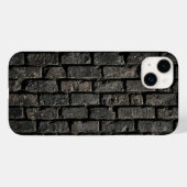 Industrial Black Brick Wall Texture iPhone Case (Rückseite (Horizontal))
