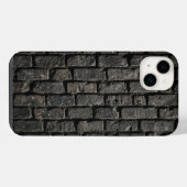 Industrial Black Brick Wall Texture iPhone Case Hülle (Rückseite (Horizontal))