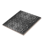 Industrial Black Steel Gothic Star #12 ID1227 Fliese (Seite)