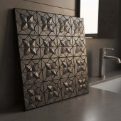 Industrial Black Steel Gothic Star #12 ID1227 Fliese