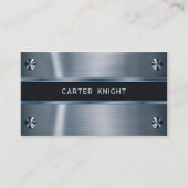 Industrial Blue Metal Riveted Visitenkarte (Vorderseite)