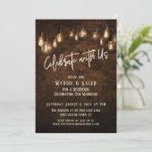 Industrial Brick Edison Lights Celebrate mit uns Einladung (Stehend Vorderseite)