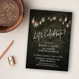 Industrial Brick & Edison Lights Feiern Einladung