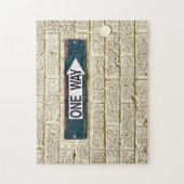 Industrial Brick Wall One Way Arrow Sign Puzzle (Vertikal)