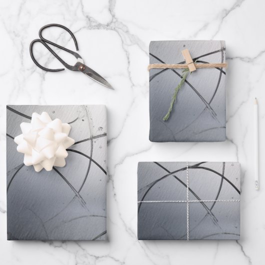 Industrial Brushed Metal Texture with Scratches Geschenkpapier Set (Vorderseite)