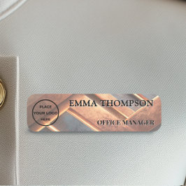 Industrial Chic Copper Facet Name Badge Custom 名札 Namensschild
