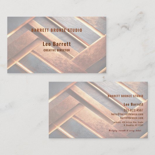 Industrial Chic Copper Facet  Visitenkarte (Vorne/Hinten)
