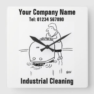 Industrial Cleaning Quadratische Wanduhr