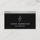 Industrial Electrician Metallic Silver Black Visitenkarte (Vorderseite)