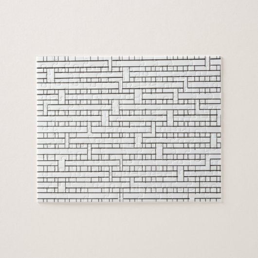 Industrial Grid-Black and White Modern Minimalist Puzzle (Horizontal)