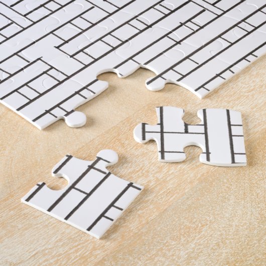 Industrial Grid-Black and White Modern Minimalist Puzzle (Seite)