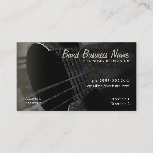 Industrial Grunge Guitar V.3.0 Business Card Visitenkarte (Vorderseite)