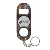 Industrial Grunge Personalize Name Geschenk Mini Flaschenöffner (Rückseite)