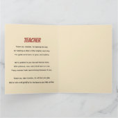 Industrial Grunge Teacher - Vintages Klassenzimmer Dankeskarte (Innenseite)