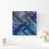Industrial Landscape Abstract Clock Quadratische Wanduhr (Zuhause)