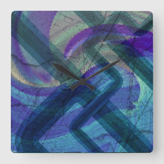 Industrial Landscape Abstract Clock Quadratische Wanduhr (Vorderseite)