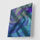 Industrial Landscape Abstract Clock Quadratische Wanduhr (Winkel)