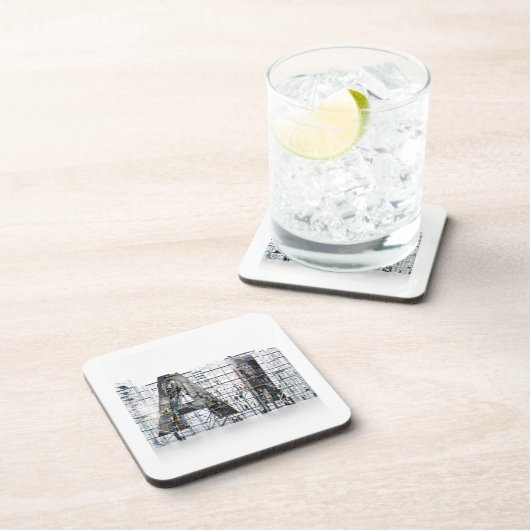 Industrial Letterform Architecture Art Getränkeuntersetzer (Rechte Seite)