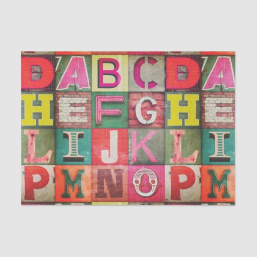 Industrial lettering decoupage tissue or paper seidenpapier (Vorderseite)