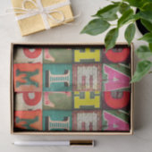 Industrial lettering decoupage tissue or paper seidenpapier (Geschenk)