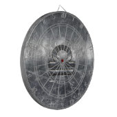 Industrial Libra Zodiac Sign in Silver Steel Dartscheibe (Vorderseite Links)