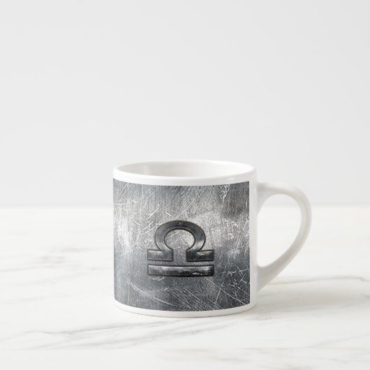 Industrial Libra Zodiac Sign in Silver Steel Espressotasse (Rechts)