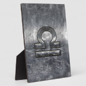 Industrial Libra Zodiac Sign in Silver Steel Fotoplatte (Seite)
