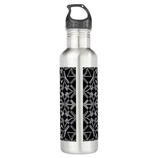 Industrial Mandala Edelstahlflasche (Rückseite)