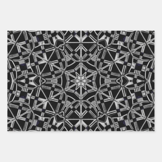 Industrial Mandala Geschenkpapier Set (Vorderseite)