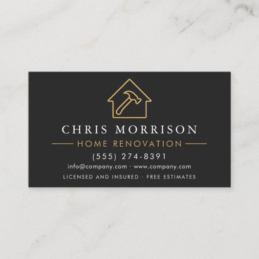 Industrial Metallic Home Renovation QR Code Visitenkarte (Vorderseite)