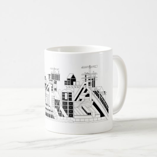 Industrial Metallurgical Combine Silhouette Kaffeetasse (VorderseiteRechts)