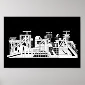 Industrial Metallurgical Combine Silhouette Poster (Vorne)