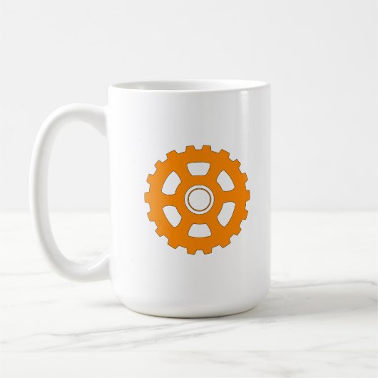Industrial Orange Gear Cogwheel Kaffeetasse (Links)