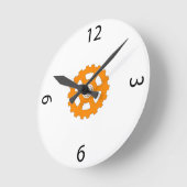 Industrial Orange Gear Cogwheel Runde Wanduhr (Winkel)