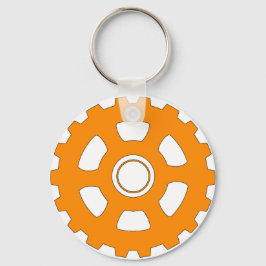 Industrial Orange Gear Cogwheel Schlüsselanhänger