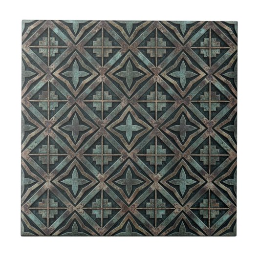 Industrial Patina Geometric #4 ID1227 Fliese (Vorderseite)