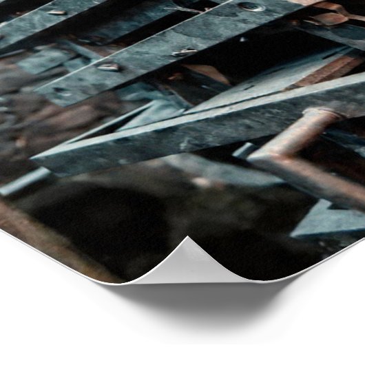 Industrial Sculpture: Layered Perspective of Clock Poster (Ecke)