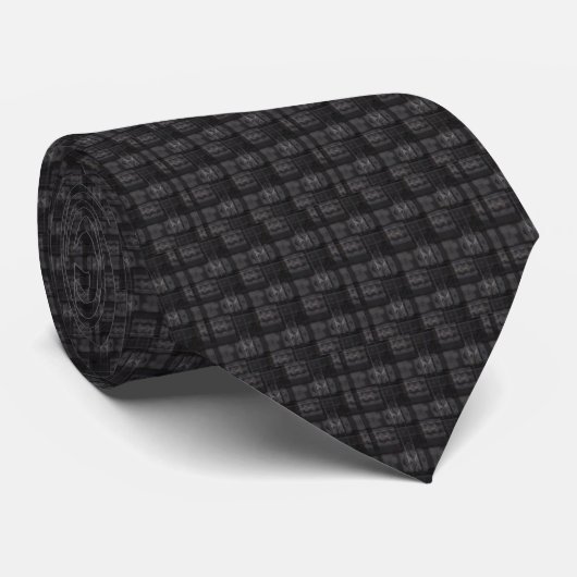 Industrial Squares Dark Neck Tie Krawatte (Gerollt)
