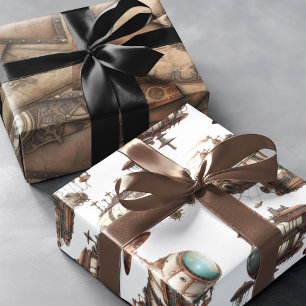 Industrial Steampunk Fantasy Geschenkpapier Set