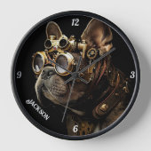 Industrial Steampunk French Bulldog Uhr (Vorderseite)