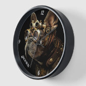 Industrial Steampunk French Bulldog Uhr (Winkel)