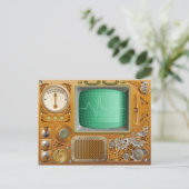 Industrial Steampunk Media Player Postkarte (Stehend Vorderseite)