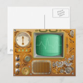 Industrial Steampunk Media Player Postkarte (Vorne/Hinten)